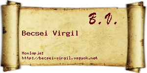 Becsei Virgil névjegykártya